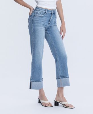 Women's High Rise Slim Wide Leg Jeans