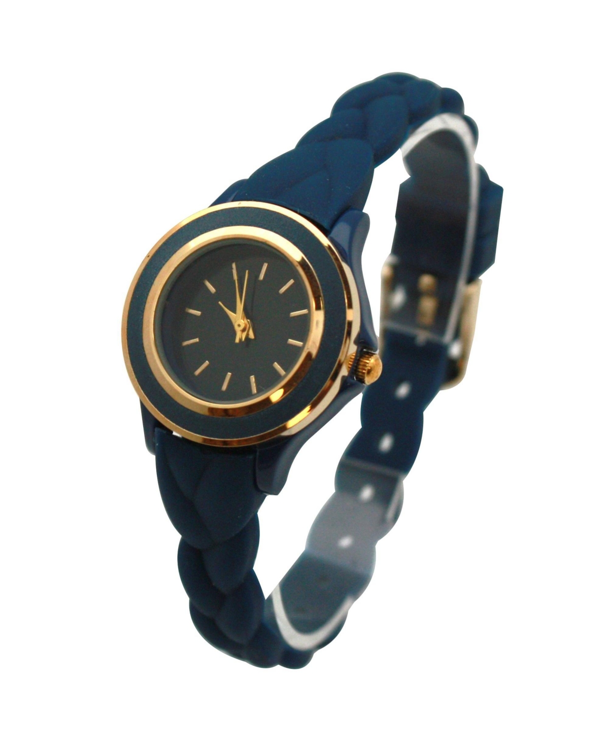 Olivia Pratt Navy Braided Silicone Band Women Watch