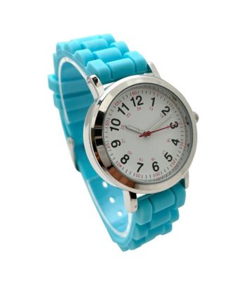Turquoise Easy Read Medical Professionals Silicone Band Women Watch