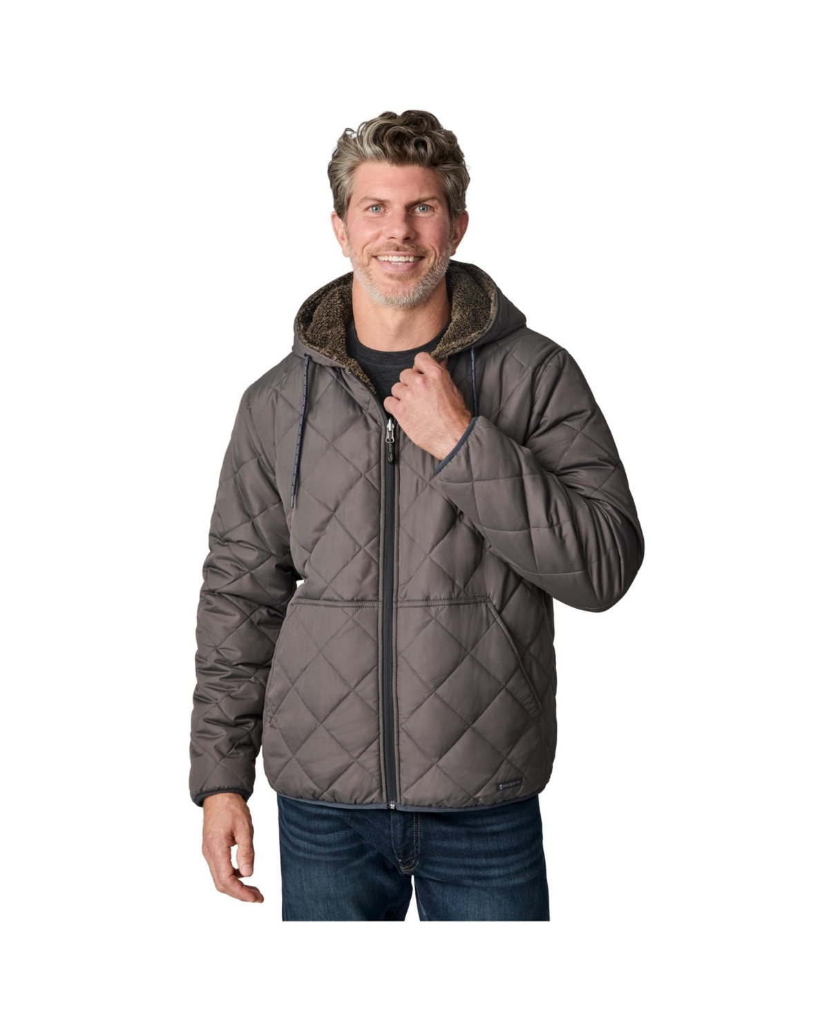 Free Country Men's Atlas Hooded Quilted Reversible Sherpa Jacket