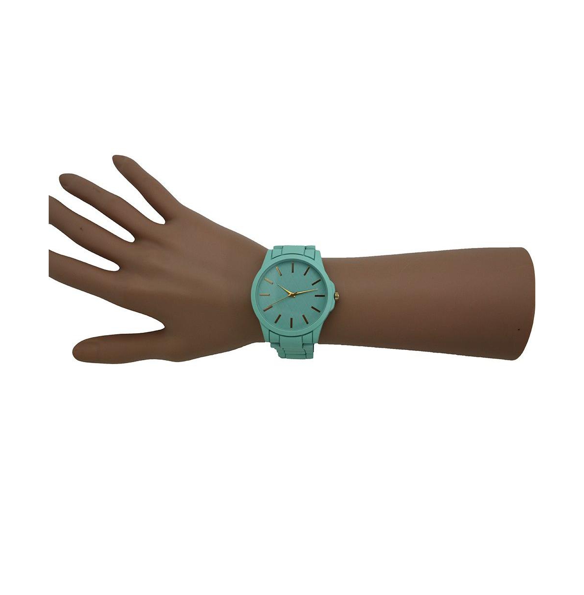 Olivia Pratt Teal Solid Color Large Face Women Watch