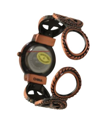 Copper Circles Shape Bangle Women Watch