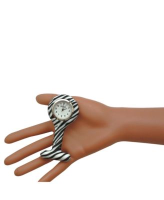 Zebra Printed Silicone Fob Nurse Watch