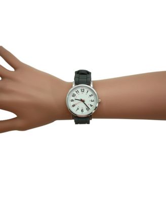Grey Solid Silicone Bold Numbers Women Watch