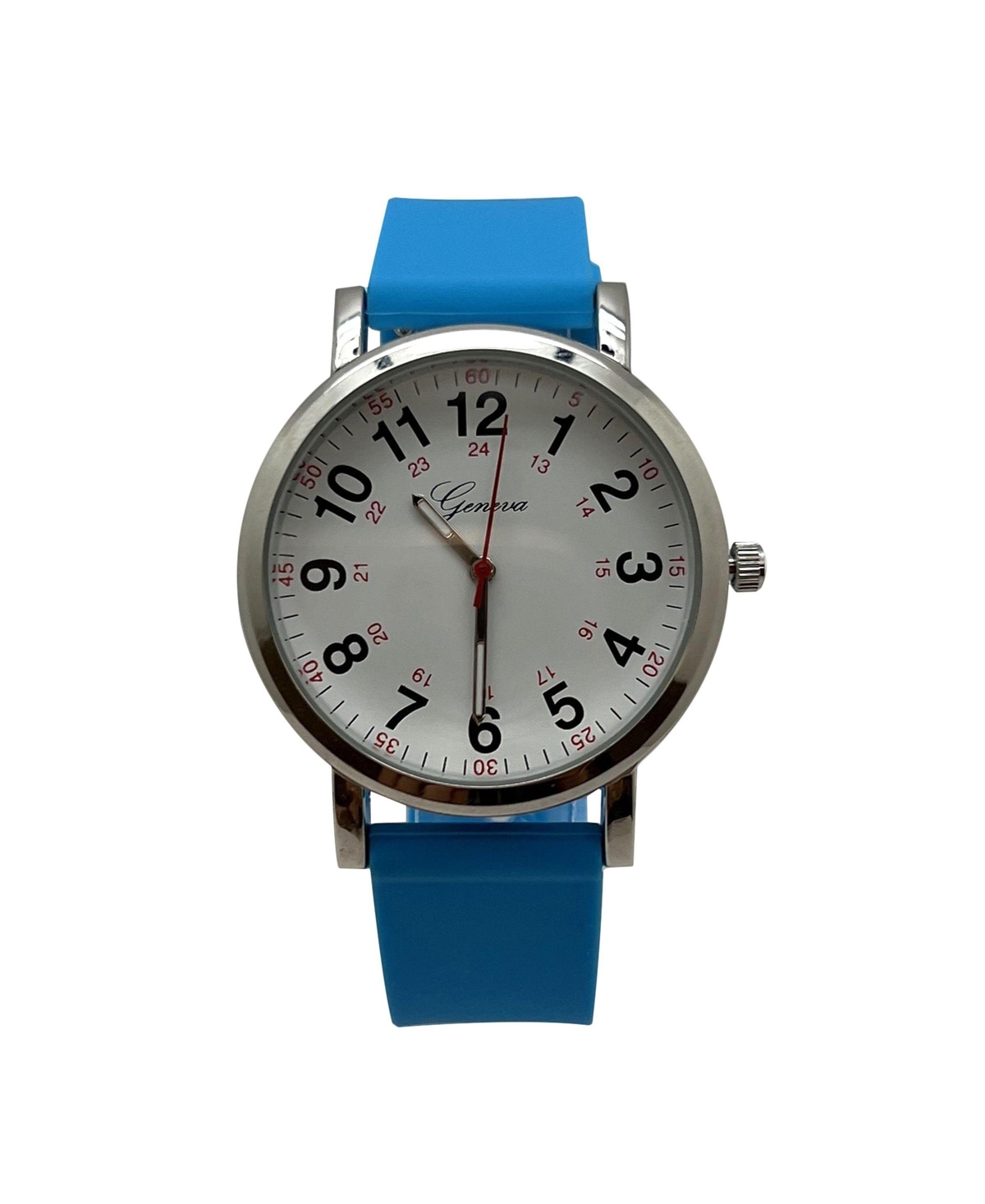 Olivia Pratt Turquoise Easy-Read Nurse Watch with Silicone Band Women Watch