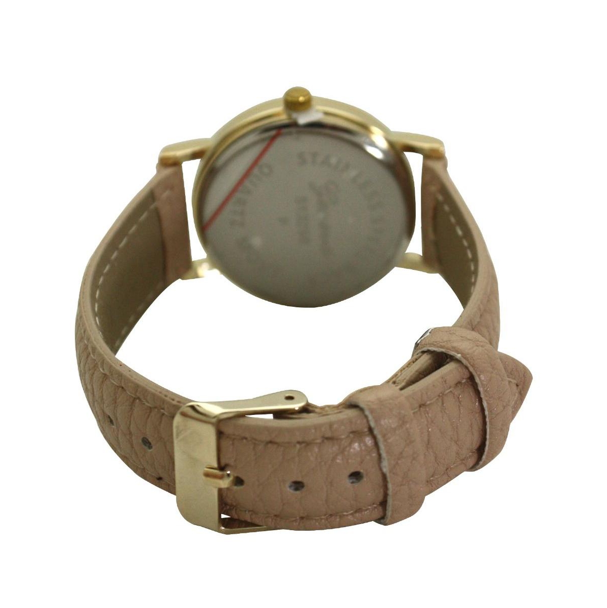 Beige Bicycle Face Leather Strap Watch