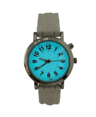 White Luminous Dial Easy Read Medical Professionals Silicone Band Women Watch