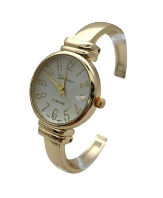 Metallic Everyday Minimalist Bangle Women Watch, Gold