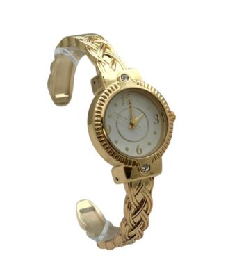 Bright Metallic Elegant Cuff Women Watch, Gold