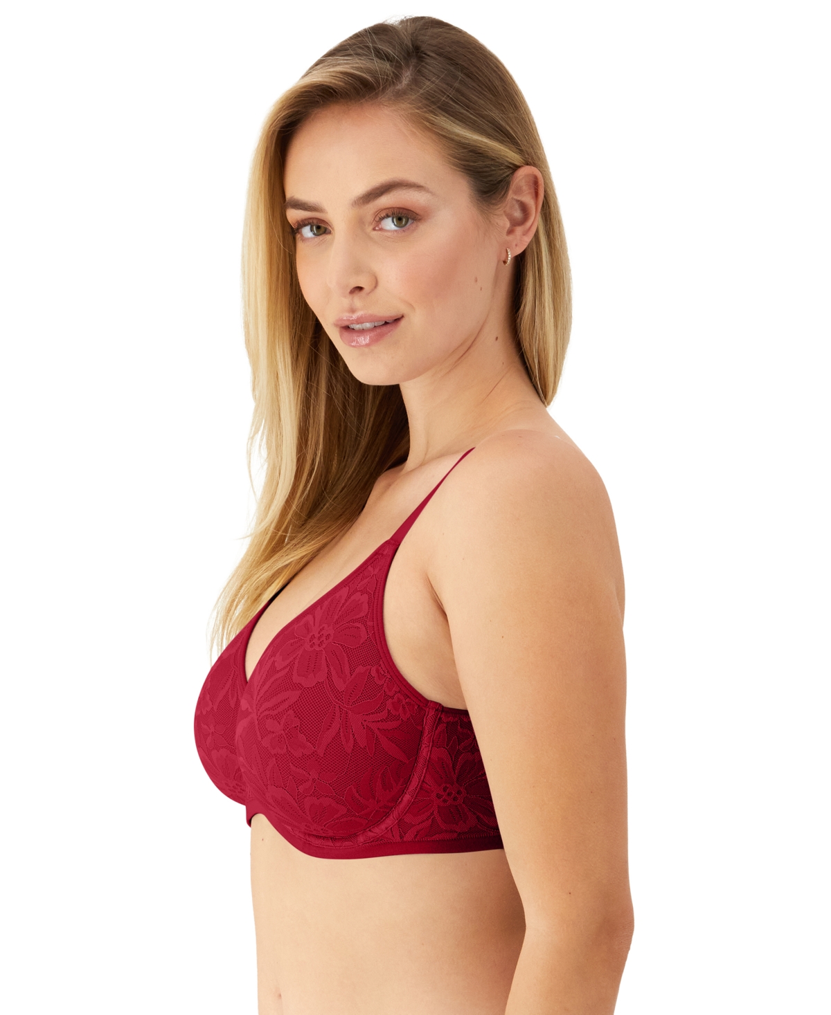 Bali Women's Breathe Lace Underwire Bra Df7590 In Red