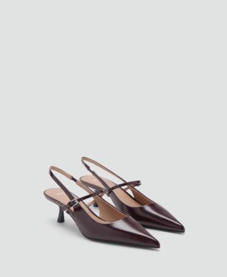 MANGO - Women's Kitten-Heel Patent Leather Shoes