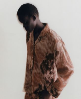 Women's Blurred Print Pajama Shirt