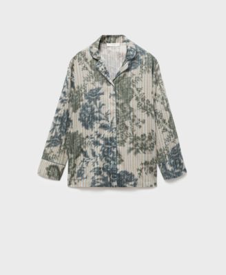 Women's Blurred Print Pajama Shirt