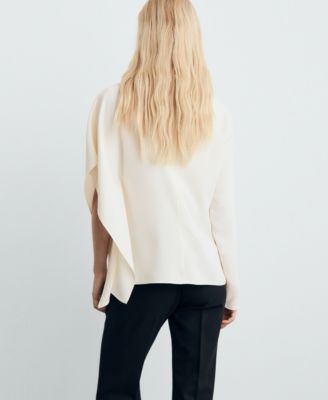 Women's Asymmetric Sleeves High-Neck Blouse