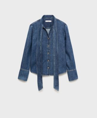 Women's Bow Detail Denim Shirt