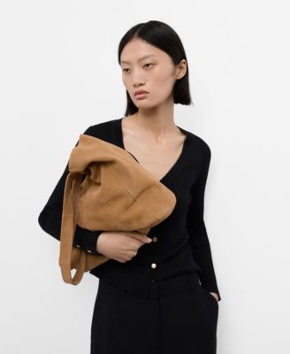 MANGO - Women's Ribbed Buttoned Cardigan