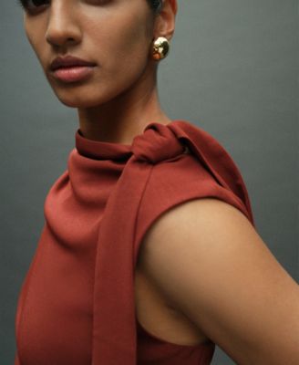 Women's Knot Detail Ruched Dress