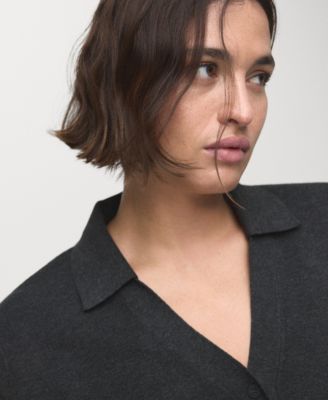 Women's Shirt Collar Fine-Knit Sweater