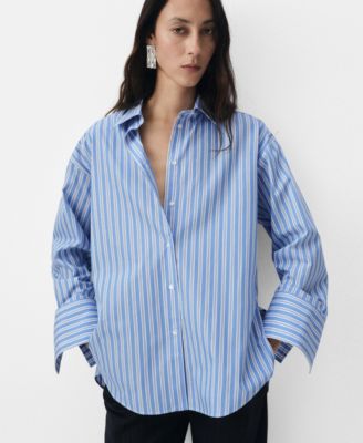 MANGO - Women's Cotton Striped Shirt