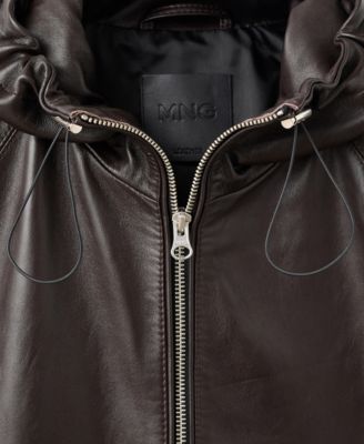 Women's Leather Hood Jacket