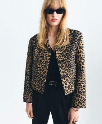 Women's Leopard-Print Buttons Jacket