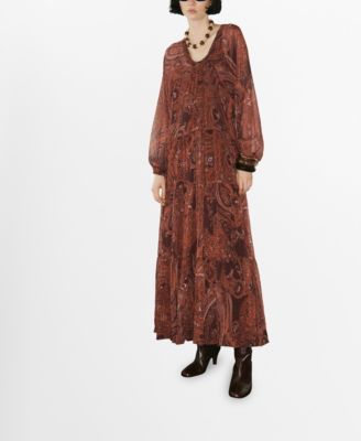 MANGO - Women's Paisley-Print Oversized Dress
