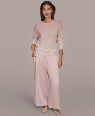 Women's Long Sleeve Wool Cashmere Blend Dye Dip Sweater