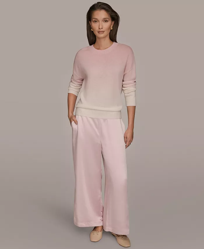 Women's Long Sleeve Wool Cashmere Blend Dye Dip Sweater - thumbnail 9