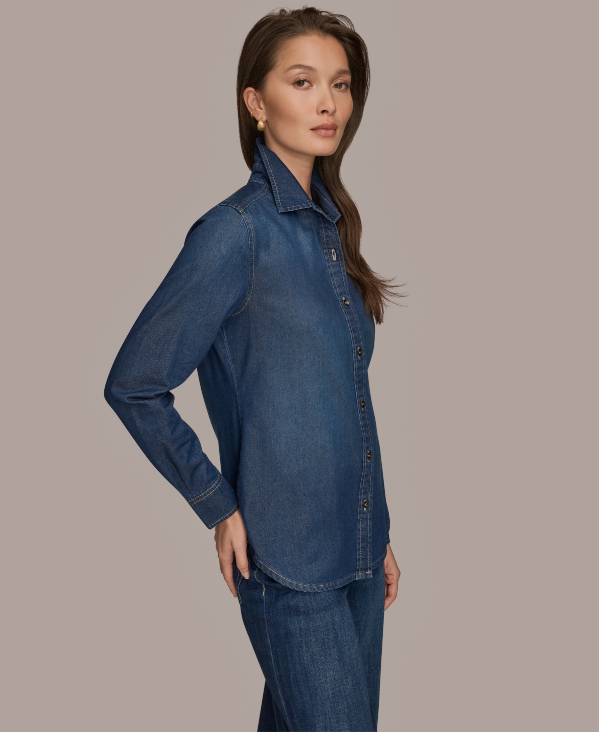Donna Karan Weekend Women's Luxe Denim Shirt