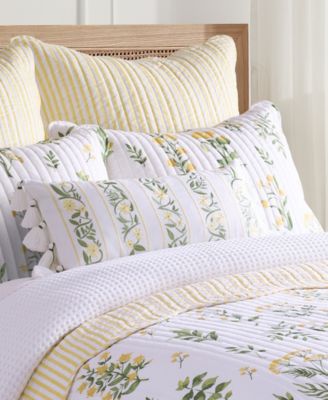 Daffodil Embroidered Decorative Pillow, 12" x 24"