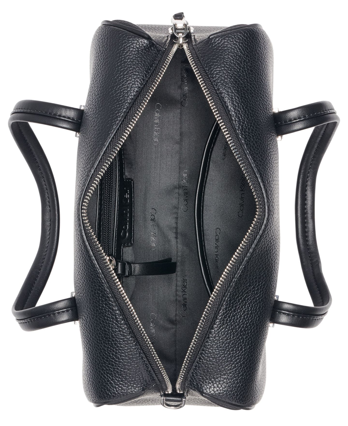 Женская сумка Calvin Klein Rue East-West Top Handle Convertible Satchel, цвет: Чёрный / Серебряный — фото 4