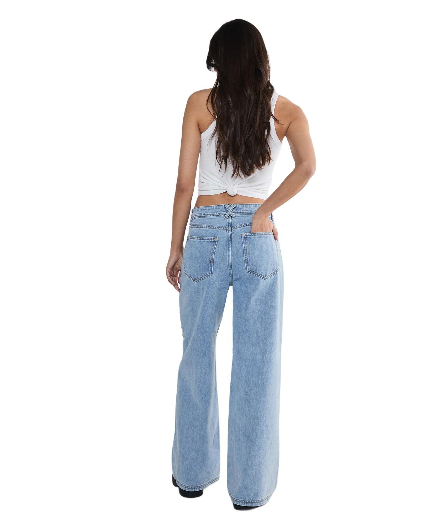 Women's Studded Straight Leg Denim Jeans