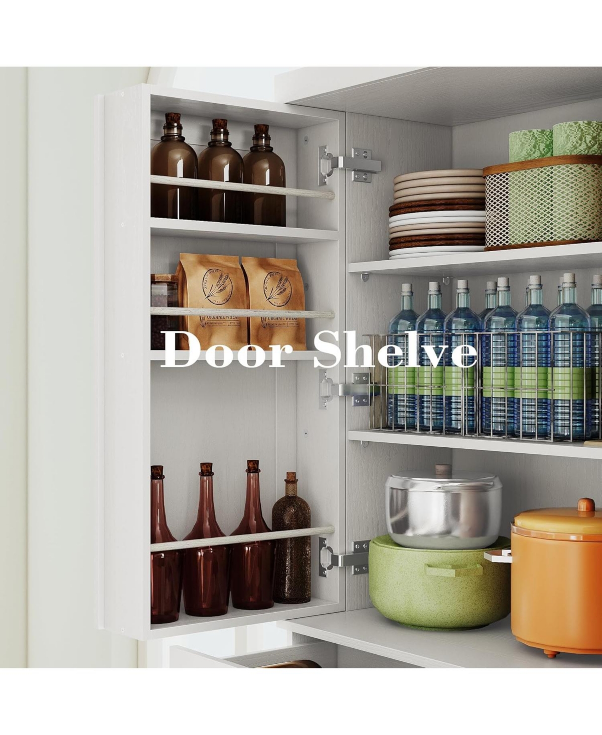 Kitchen Pantry Storage Cabinet 72.8" H