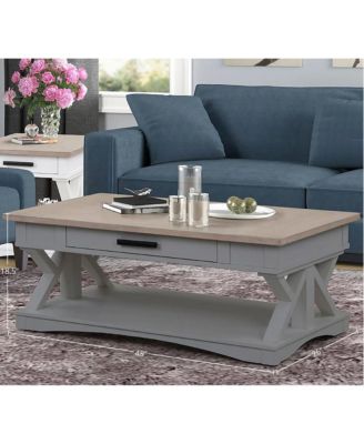Americana Modern - Dove Cocktail Table with 2 Chairside Tables