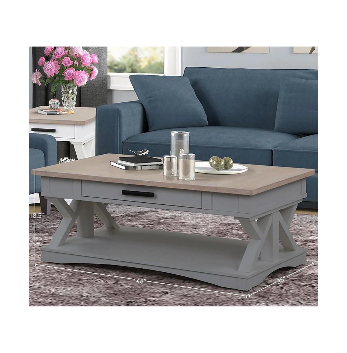 Parker House Furniture Americana Modern - Dove Cocktail Table with 2 Chairside Tables