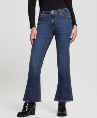 Women's Whiskered Faded-Front Bootcut Denim Jeans