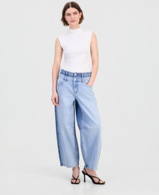 Women's High-Rise Barrel-Leg Jeans, Macy's Exclusive
