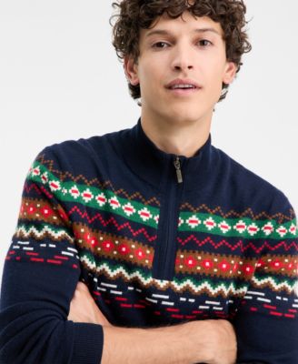 Men's Nordic Fair Isle Quarter-Zip Sweater, Macy's Exclusive