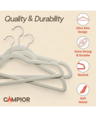 Ivory Velvet Hangers with 360° Swivel Hooks, Non-Slip Design, Holds 11 lbs, Space-Saving for Neat, Crease-Free Closet Organization, Pack of 150