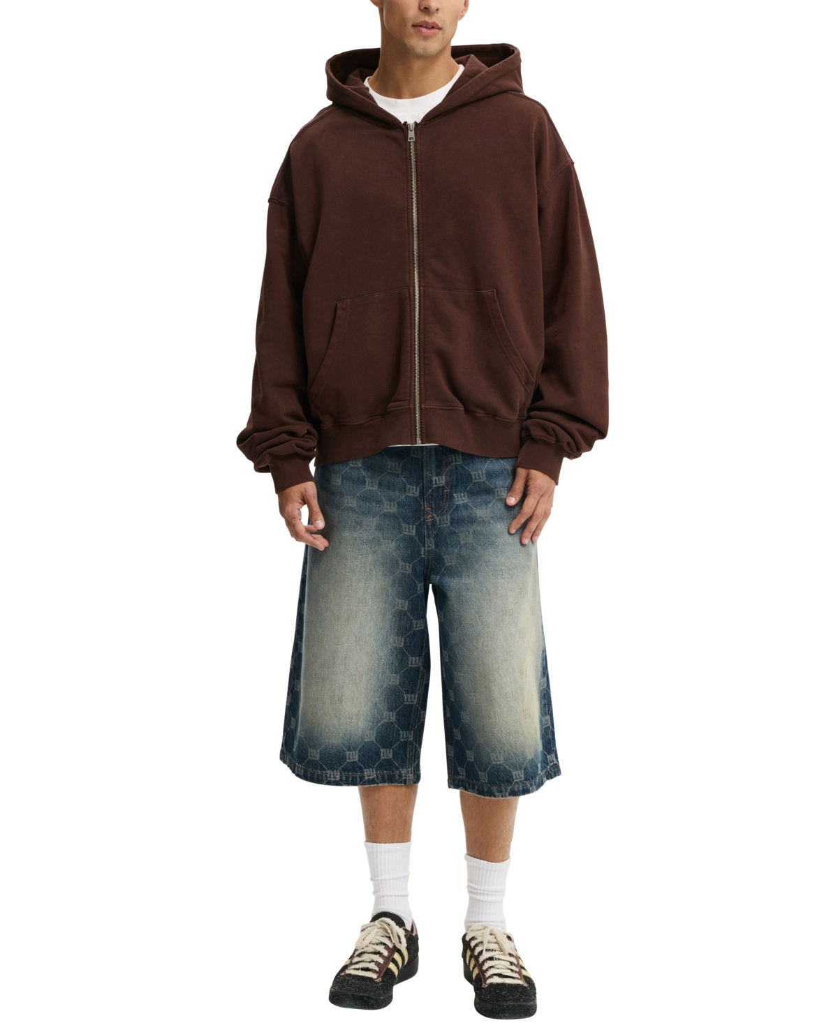 Cotton On Men's Cropped Zip Up Hoodie