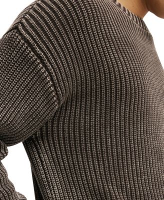 Men's Washed Box Fit Crew Sweater