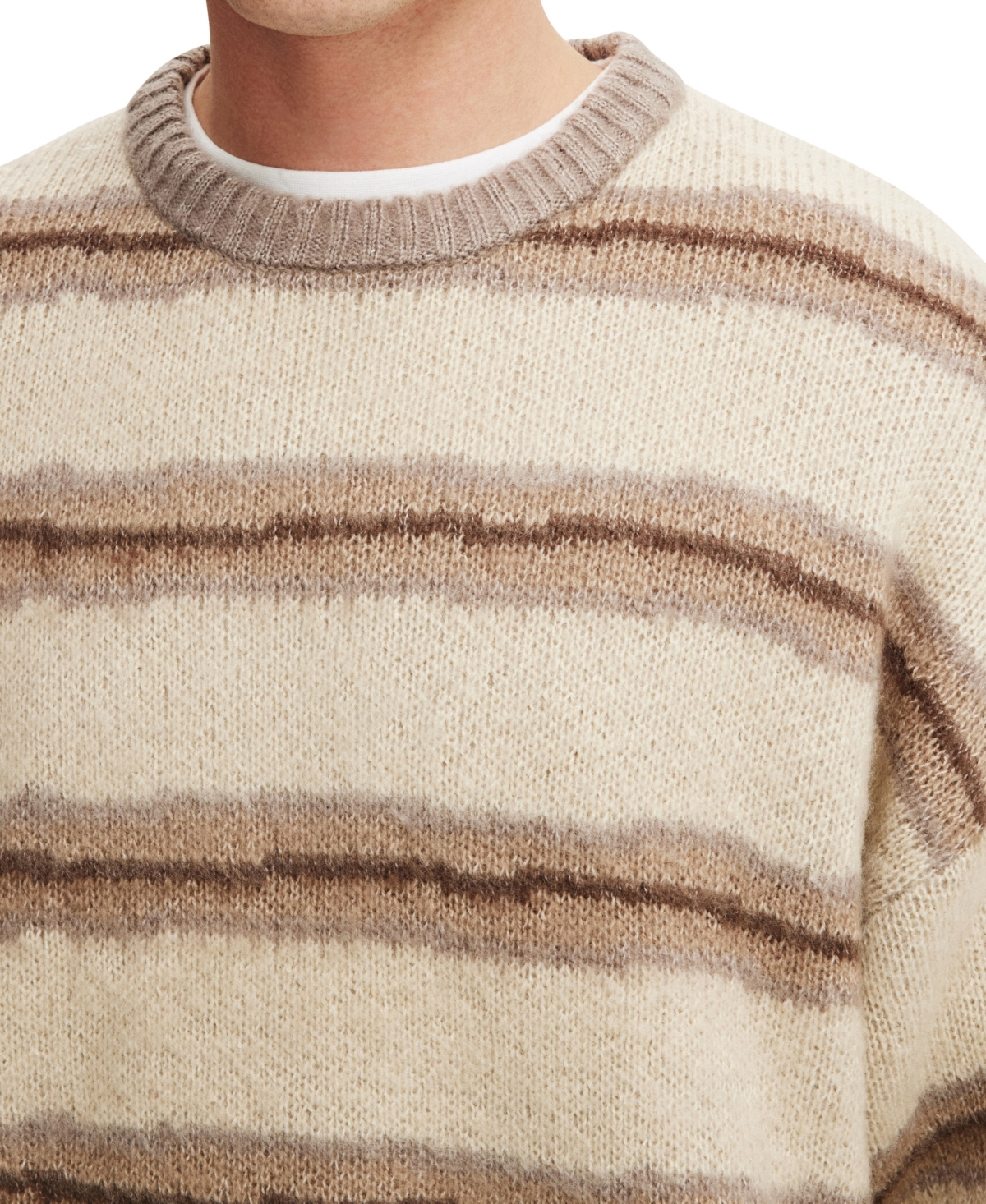 Cotton On Men's Fuzzy Crew Knit Sweater
