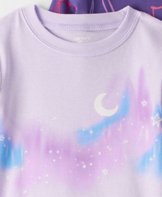 Baby Girls' Polar Bear and Penguin Printed Top and Pants, 4-Piece Pajama Set