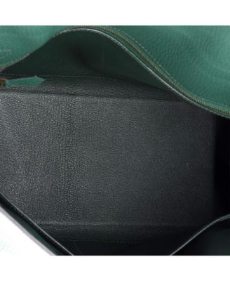 Kelly 32 Handbag Green Ardennes with Gold Hardware