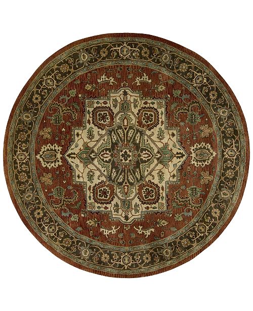 Nourison Round Area Rug, Jaipur JA36 Red 6' 0" & Reviews Rugs Macy's