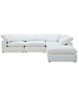 Fog 5-Pc. Fabric L-Sectional Ottoman End Sofa Set