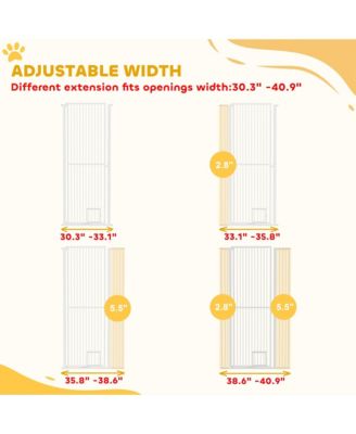 67" Extra Tall Pet Gate, 30"-41" Dog Gate with Cat Door,
