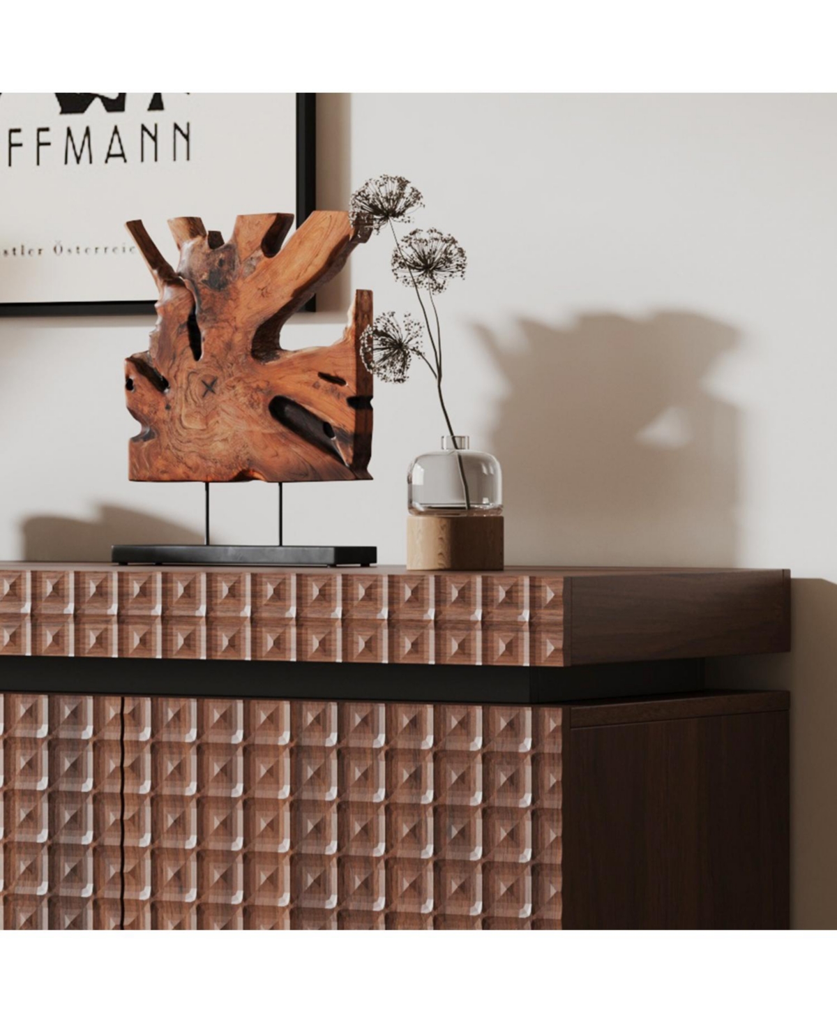 Streamdale Modern 4-Door Sideboard Buffet Cabinet (Brown)