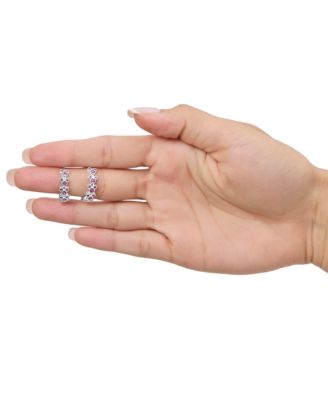 Mickey Mouse Endless Hoop Earrings Cubic Zirconia Disney Pink Hoops