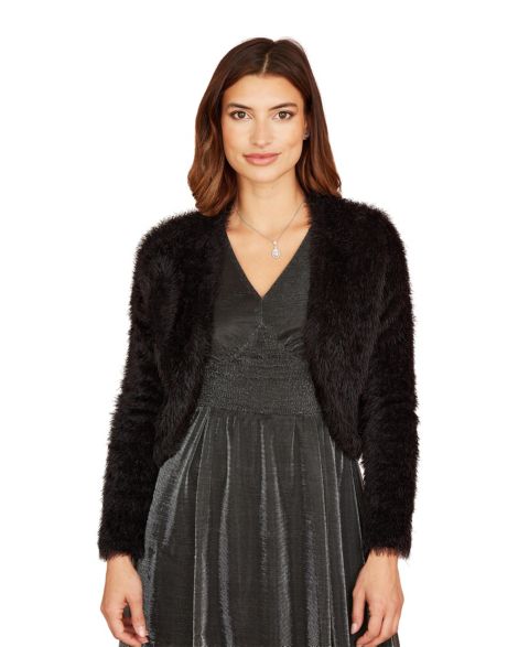 Женские болеро Yumi Eyelash Knit Bolero, цвет: Чёрный